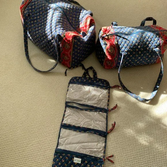 Vera Bradley French Blue Large and Medium Duffels and Toiletry Bag - Picture 3 of 3